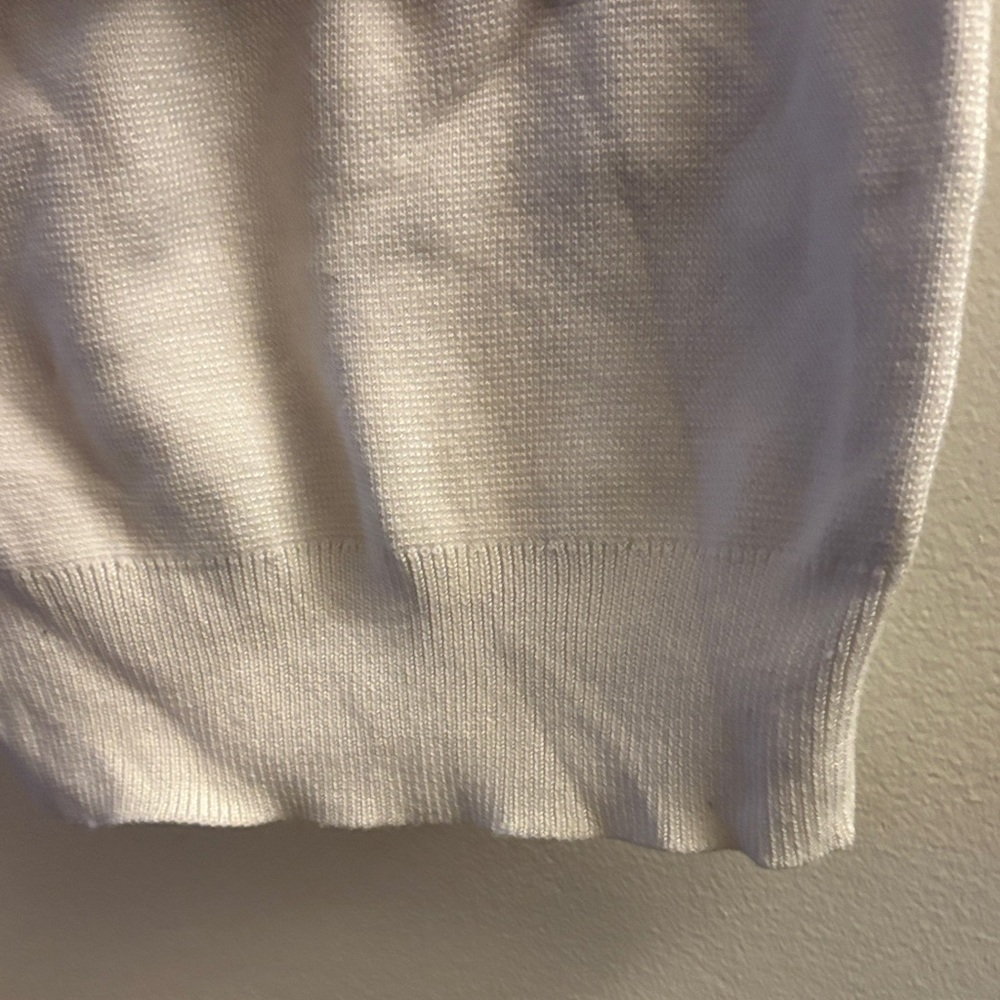 White Square Neck Cropped sweater halter Top - Picture 4 of 4